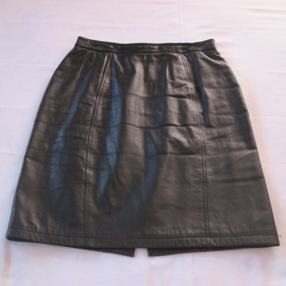 BERMANS AUTHENTIC LEATHER SKIRT-SHELL - Picture 3 of 8